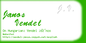 janos vendel business card